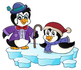 Image showing Happy stylized penguins topic image 1