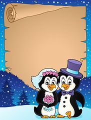 Image showing Penguin wedding theme parchment 2