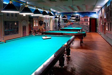 Image showing billiard tables