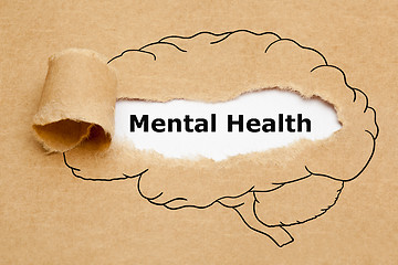 Image showing Mental Health Brain Torn Paper Concept