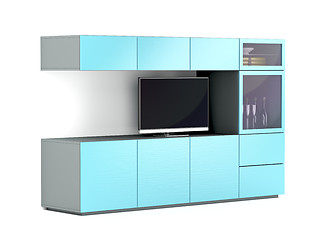 Image showing Led tv and big tv cabinet