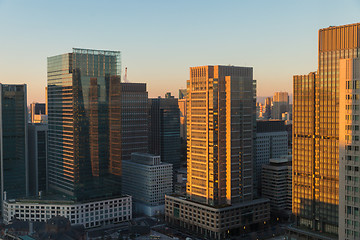 Image showing skyscrapers or office buildings in tokyo city