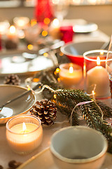 Image showing table served and decorated for christmas dinner