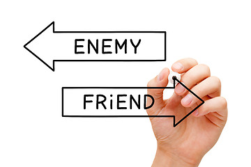 Image showing Friend Or Enemy Arrows Concept