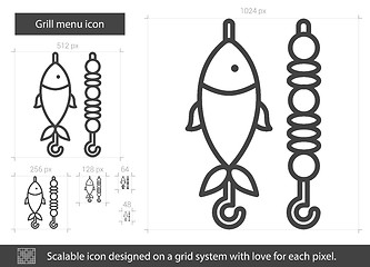 Image showing Grill menu line icon.