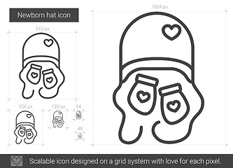 Image showing Newborn hat line icon.