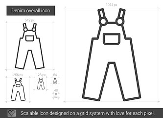 Image showing Denim overall line icon.