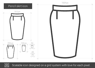 Image showing Pencil skirt line icon.