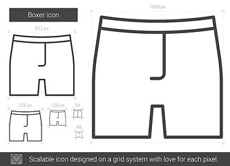 Image showing Boxer line icon.