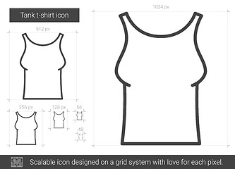 Image showing Tank t-shirt line icon.