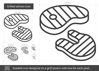 Image showing Grilled steak line icon.