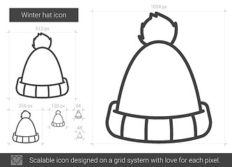 Image showing Winter hat line icon.