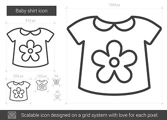 Image showing Baby shirt line icon.