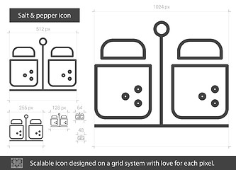 Image showing Salt and pepper line icon.