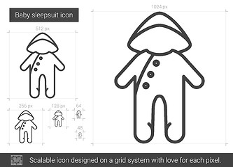 Image showing Baby sleepsuit line icon.