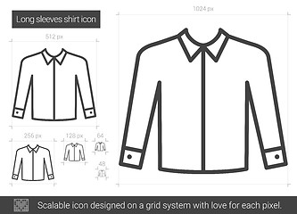 Image showing Long sleeves shirt line icon.