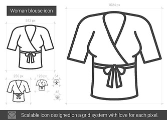 Image showing Woman blouse line icon.