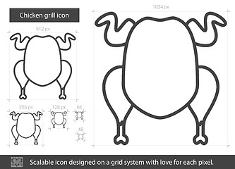 Image showing Chicken grill line icon.