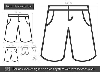 Image showing Bermuda shorts line icon.