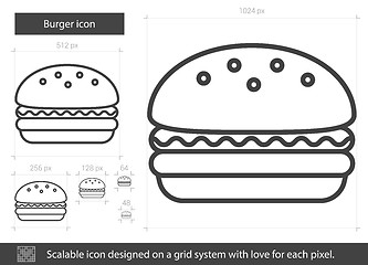 Image showing Burger line icon.