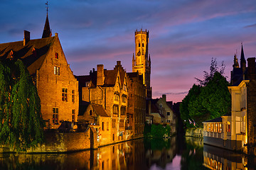 Image showing Famous view of Bruges, Belgium