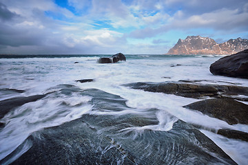 Image showing Beach of fjord in Norway