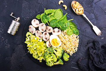 Image showing bulgur with vegetablew and eggs