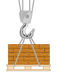 Image showing Vector illustration of the hook from tap unloading brick