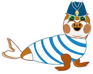 Image showing Arctic animal seal in form of the sailor