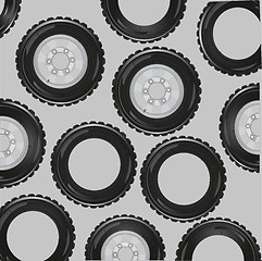 Image showing Wheel and bus from car decorative pattern
