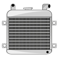 Image showing Radiator from car on white background is insulated