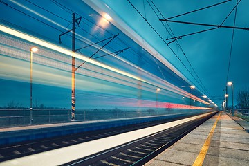 Image showing Light trail of the train 