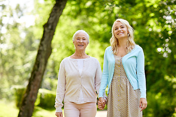 Image showing daughter with senior mother at park