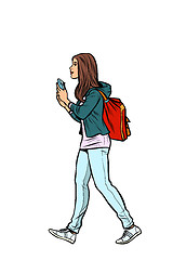 Image showing a teenage girl with a backpack