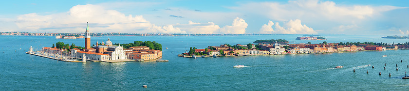Image showing Aerial panorama of Venice