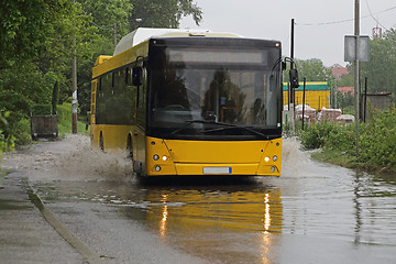 Image showing Bus in Floods