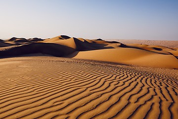 Image showing Sand dunes in desert landscape