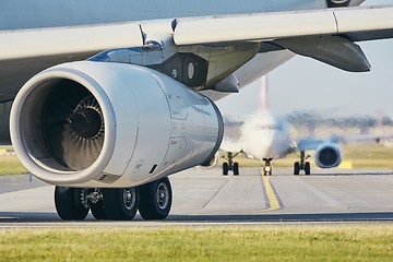 Image showing Hot air from engine of the airplane