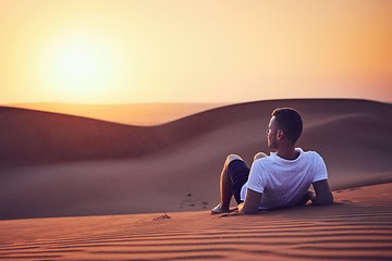 Image showing Idyllic sunrise in desert