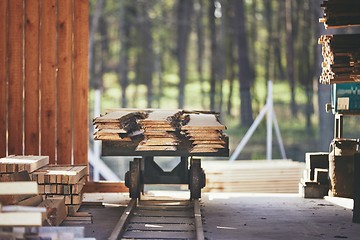 Image showing Planks at the sawmill