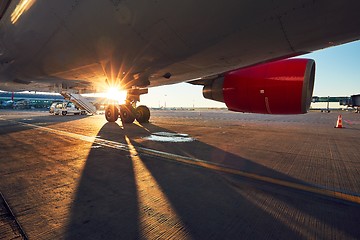 Image showing Landing gear of the airplane