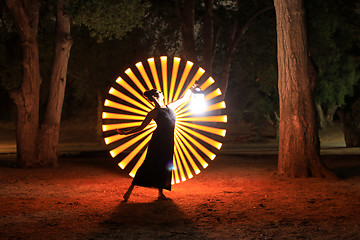 Image showing Colorful Long Exposure Image of a Woman