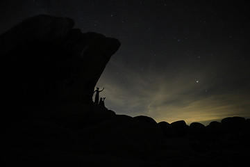 Image showing Girl Light Painted Under the Milky Way