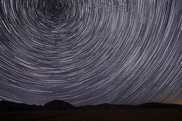 Image showing Star Trails in Victorville, California at Night