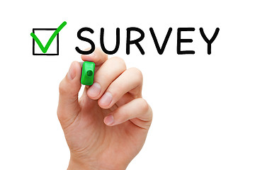 Image showing Survey Green Check Mark Concept