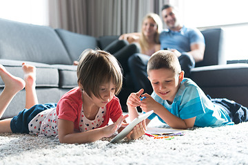 Image showing young couple spending time with kids