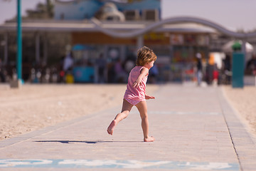 Image showing little cute girl at beach