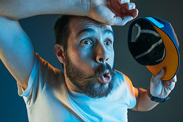 Image showing The surprised and screaming man