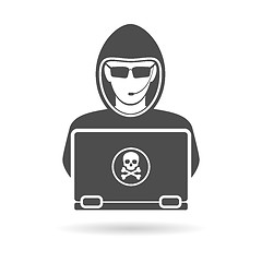 Image showing Cyber Crime Concept with Logo Hacker