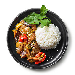 Image showing plate of asian food